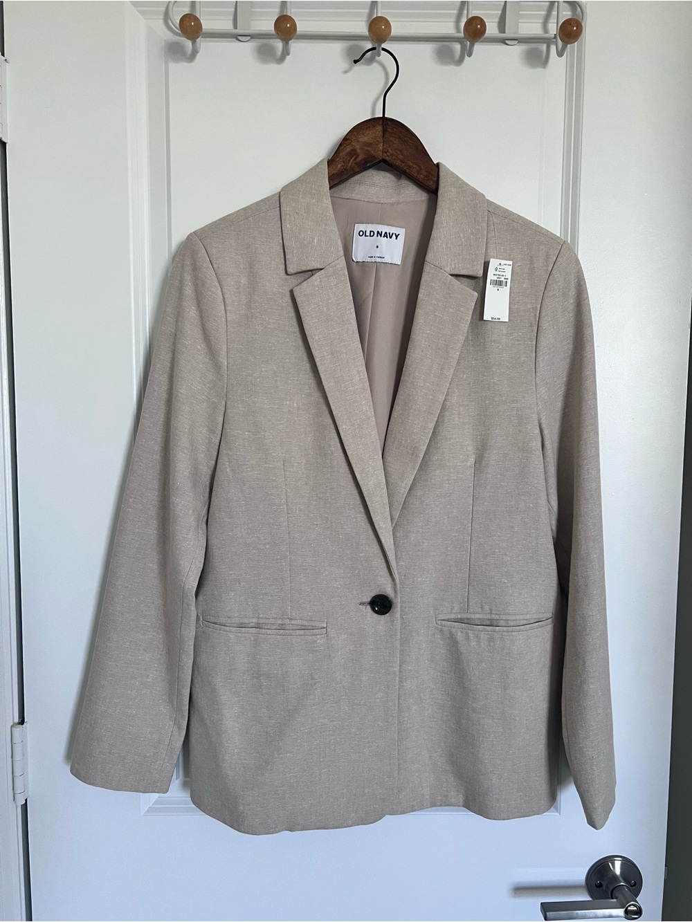 Old Navy Light Beige Notch-Lapel Blazer